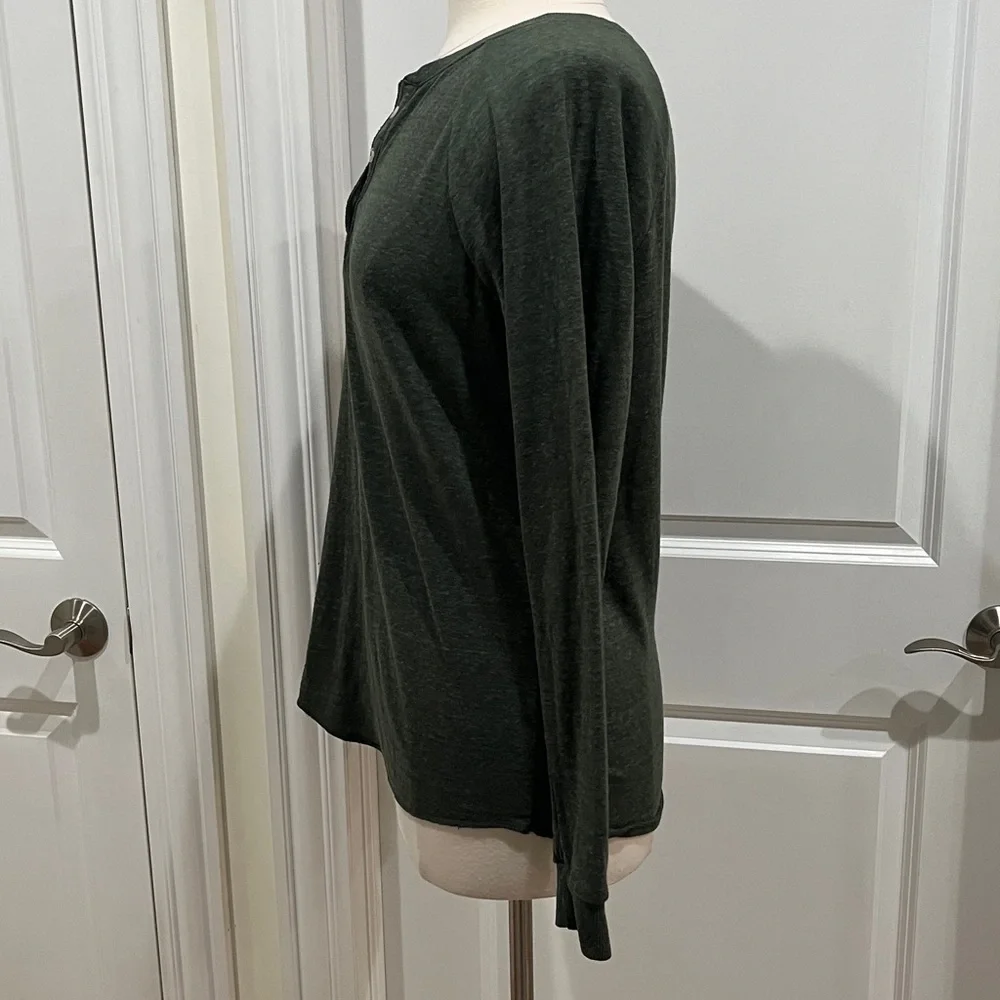 Marine Layer Double Knit Long Sleeve Henley Green Size‎ Large - Picture 6 of 13